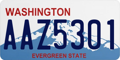 WA license plate AAZ5301