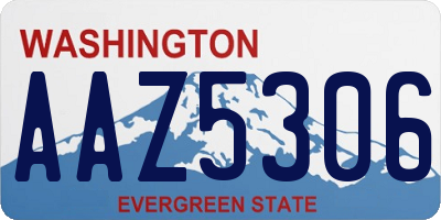 WA license plate AAZ5306