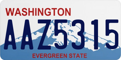 WA license plate AAZ5315