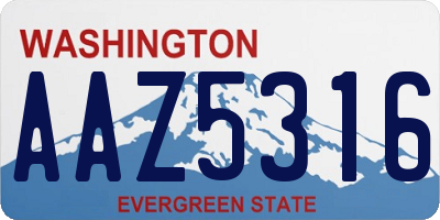 WA license plate AAZ5316