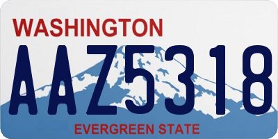 WA license plate AAZ5318