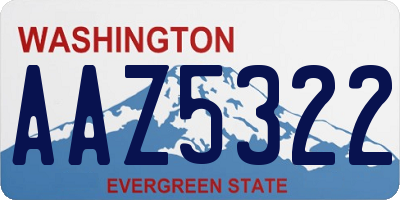 WA license plate AAZ5322