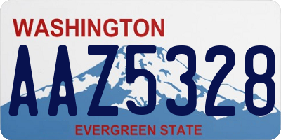 WA license plate AAZ5328