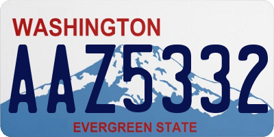 WA license plate AAZ5332