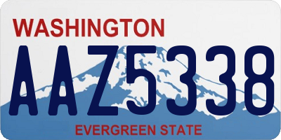 WA license plate AAZ5338