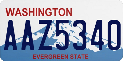WA license plate AAZ5340