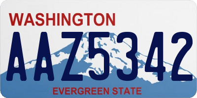 WA license plate AAZ5342