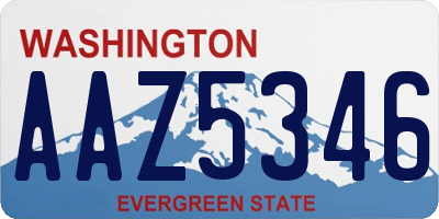 WA license plate AAZ5346
