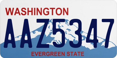 WA license plate AAZ5347