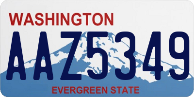 WA license plate AAZ5349
