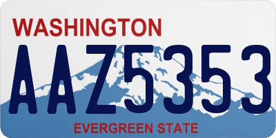 WA license plate AAZ5353