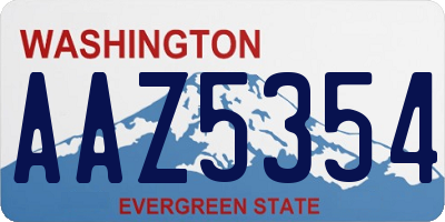 WA license plate AAZ5354