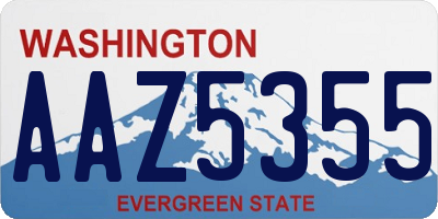WA license plate AAZ5355