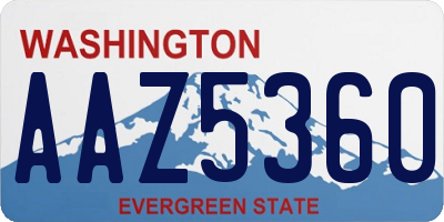 WA license plate AAZ5360
