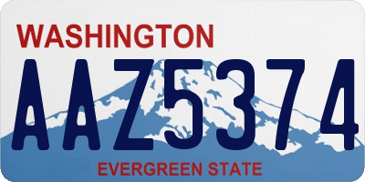 WA license plate AAZ5374