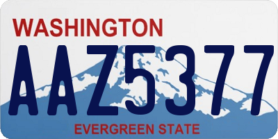 WA license plate AAZ5377