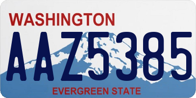 WA license plate AAZ5385