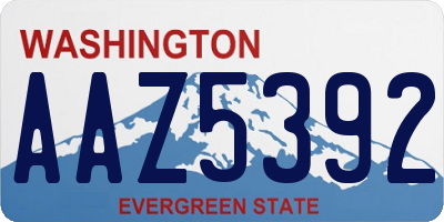 WA license plate AAZ5392