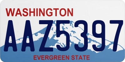 WA license plate AAZ5397