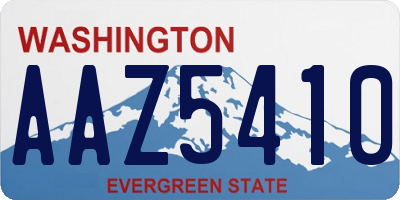 WA license plate AAZ5410