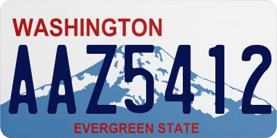 WA license plate AAZ5412