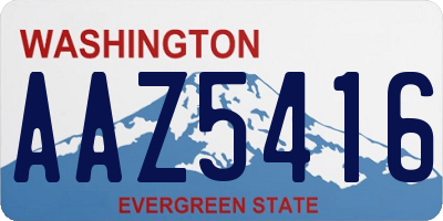 WA license plate AAZ5416