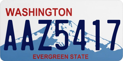 WA license plate AAZ5417