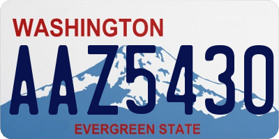 WA license plate AAZ5430