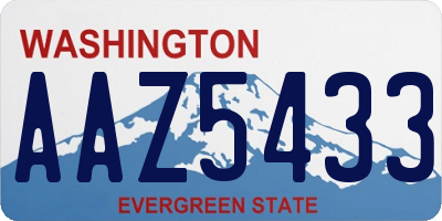 WA license plate AAZ5433