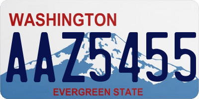 WA license plate AAZ5455