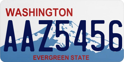 WA license plate AAZ5456