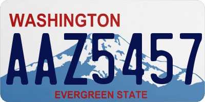 WA license plate AAZ5457