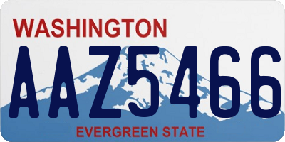 WA license plate AAZ5466