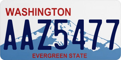 WA license plate AAZ5477
