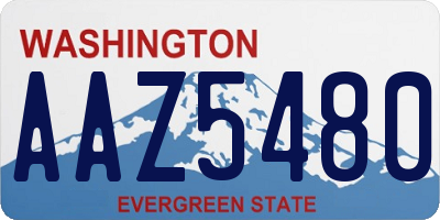 WA license plate AAZ5480