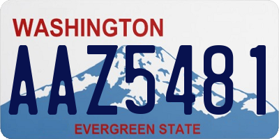 WA license plate AAZ5481