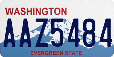 WA license plate AAZ5484