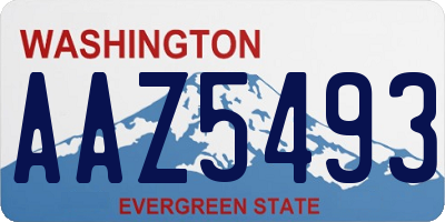 WA license plate AAZ5493