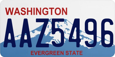 WA license plate AAZ5496