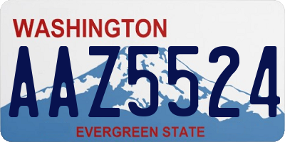 WA license plate AAZ5524