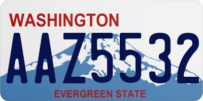 WA license plate AAZ5532