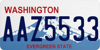 WA license plate AAZ5533
