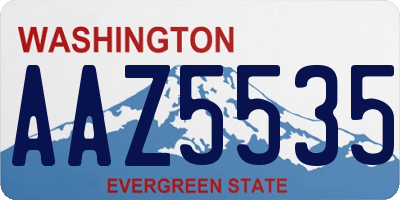 WA license plate AAZ5535