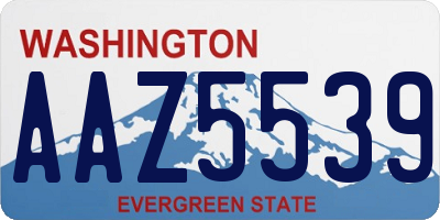 WA license plate AAZ5539