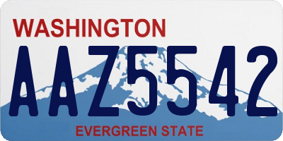 WA license plate AAZ5542