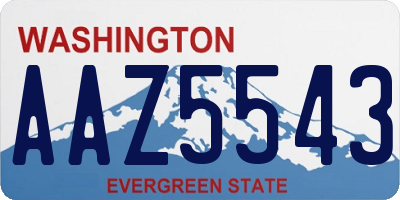 WA license plate AAZ5543