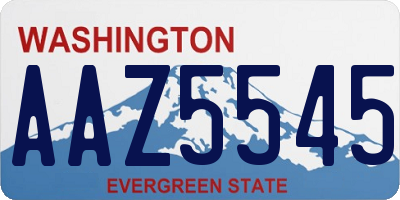 WA license plate AAZ5545