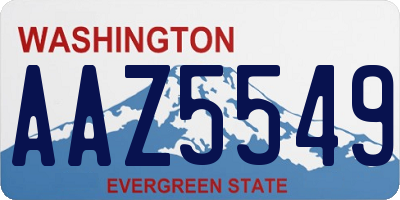 WA license plate AAZ5549