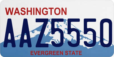 WA license plate AAZ5550