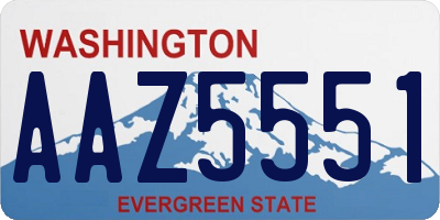 WA license plate AAZ5551